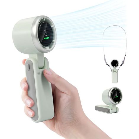 Tragbarer Turboventilator, 3600 Mah, Akkubetrieben Mit Led-anzeige, 180° Verstellbarer Mini-ventilator, 5 Geschwindigkeitsstufen