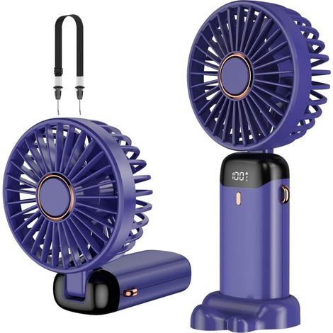 Wiederaufladbarer Usb-ventilator, 5-stufiger Mini-ventilator Mit Standfuß, Geeignet Für Büro Und Außenbereich