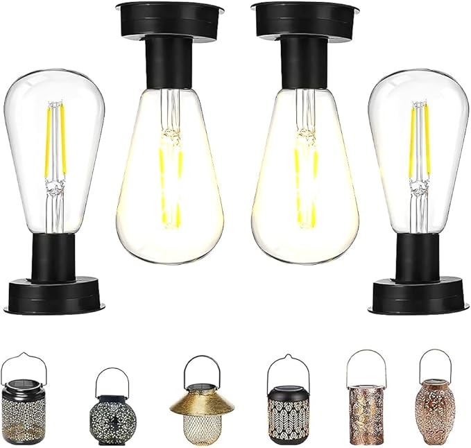 Solar-gartenleuchte Für Den Außenbereich, 2 Stück 8,5 Cm Ersatz-solar-gartenleuchte, Ersatz-solarleuchte Mit Heller Led-birne, Solar-gartenbeleuchtung Zum Selbermachen (4 Stück)