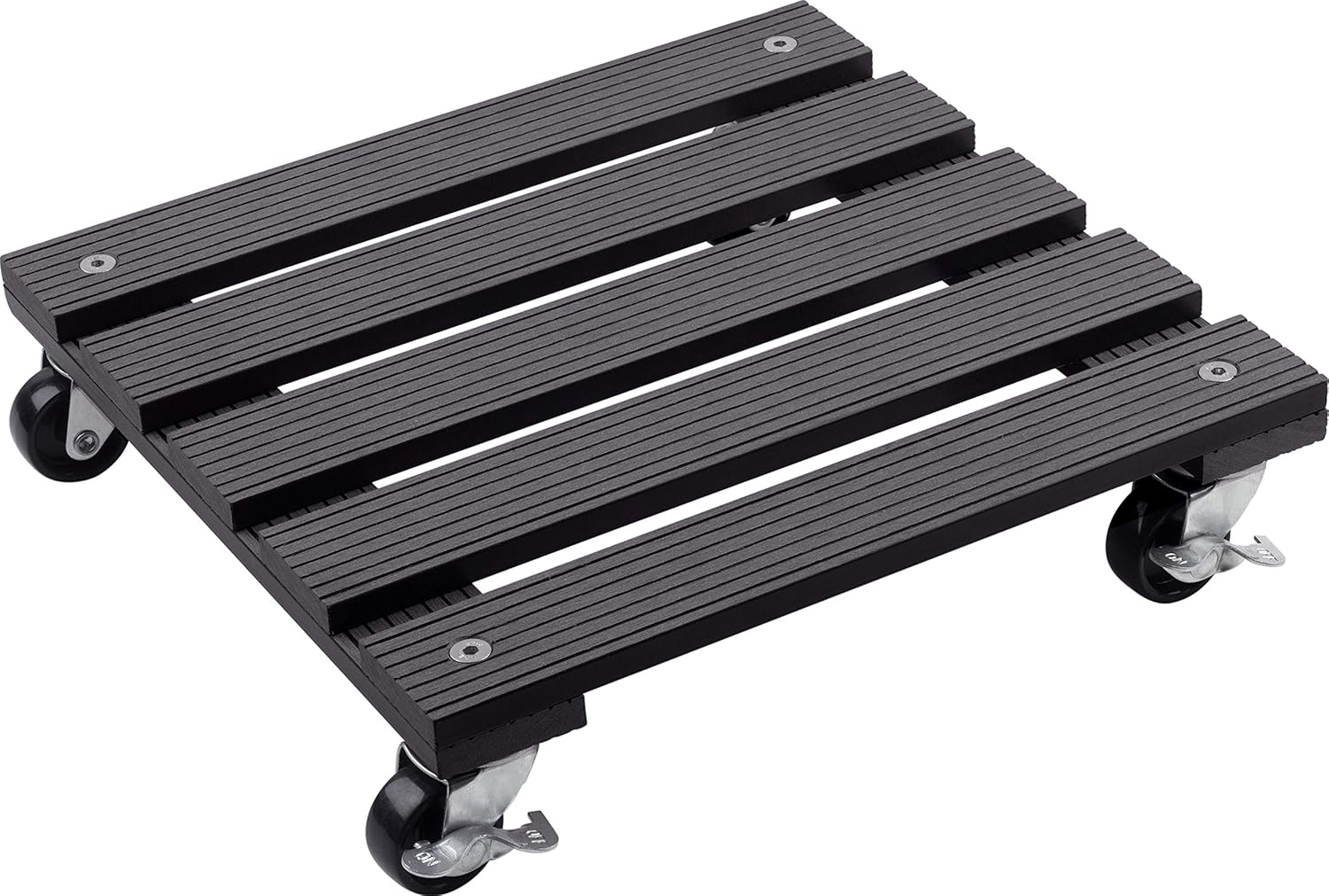 Wpc 825110 Pflanzenrolle Polypropylen Anthrazit 300 X 300 Mm Tragfähigkeit 60 Kg Feststellbare Räder Wetterfester Transportständer Für Pflanzen