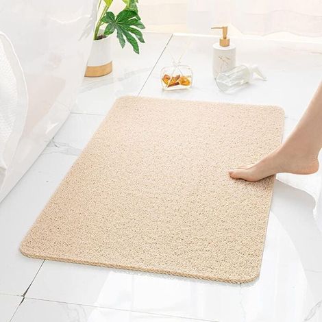 Rutschfeste Badezimmermatte, Beige, 40 X 60 Cm, Hoch Saugfähig, Schnelltrocknend, Komfortabel Und Strapazierfähig.