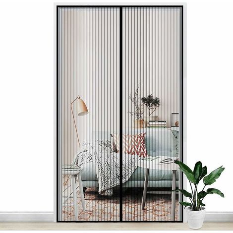 Magnetisches Moskitonetz 120 X 210 Cm, Feines Netzgewebe Für Türen Oder Fenster, Automatischer Verschluss Mit Magneten Und Klettverschluss, Kein Bohren Erforderlich, Wirksam Gegen Mücken, Fliegen Und