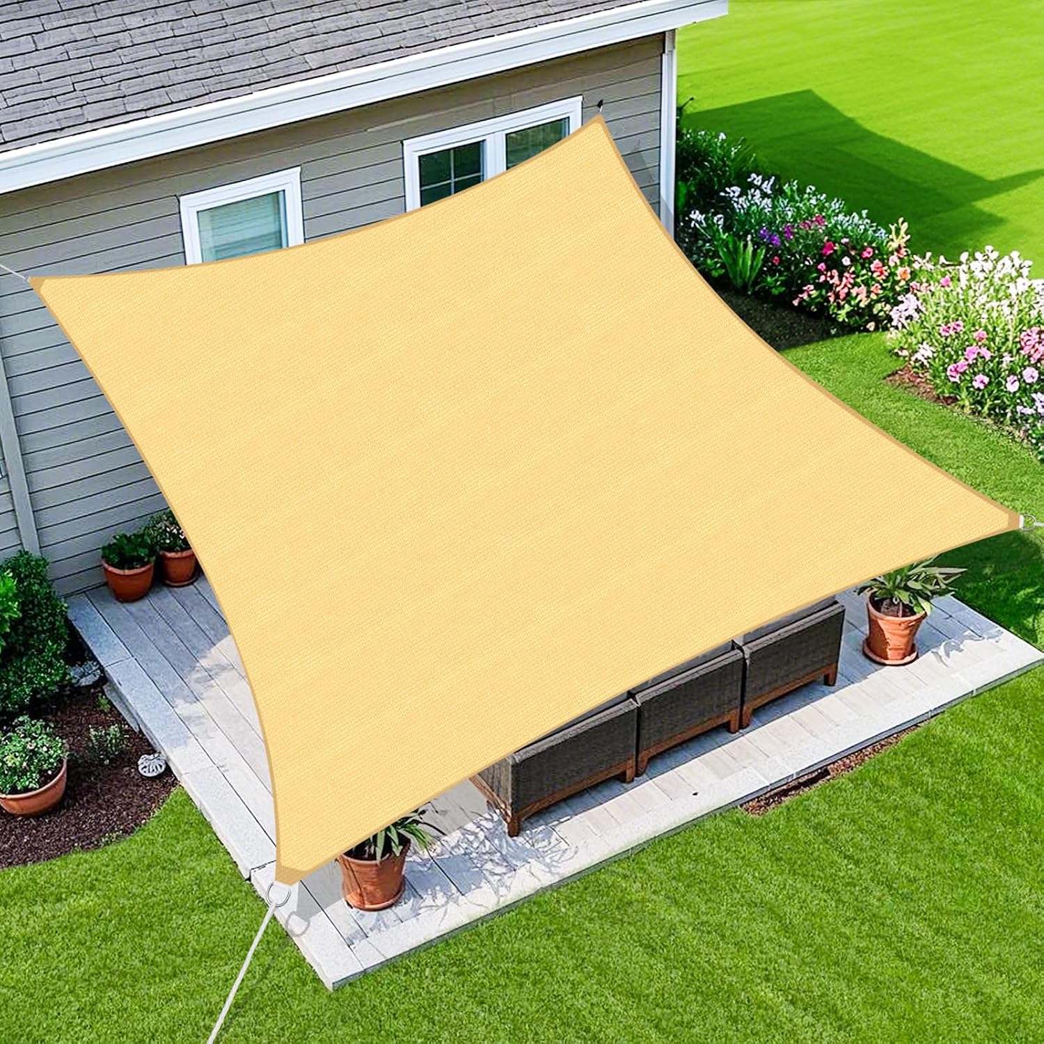 Rechteckiges Sonnensegel 3x5, Ideal Für Terrassen, Gärten Und Innenhöfe.