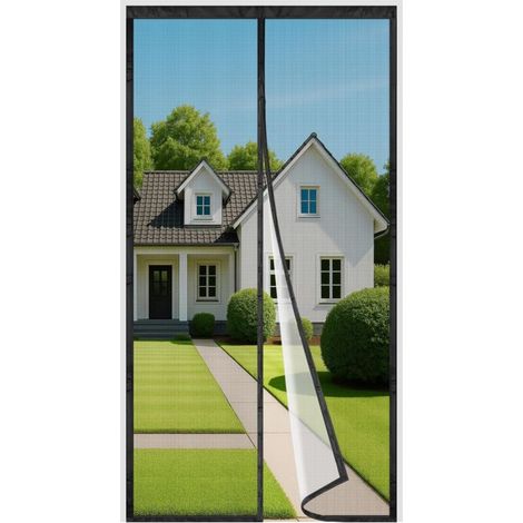 Magnetisches Moskitonetz Für Türen Oder Fenster, 120 X 230 Cm, Selbstschließender Fliegenvorhang, Feines Und Strapazierfähiges Netzgewebe, Obere Bundbreite Bis Zu 3,8 Cm, Mit Klebestreifen