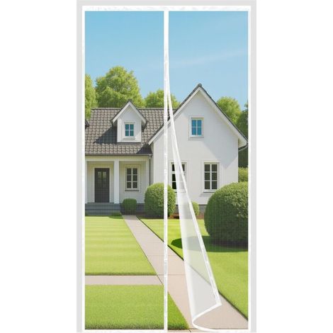Magnetisches Moskitonetz Für Tür Oder Fenster, 120 X 220 Cm, Selbstschließender Fliegenvorhang, Feines Und Strapazierfähiges Netzgewebe, Obere Bundbreite Bis Zu 3,8 Cm, Mit Klebestreifen