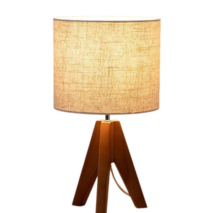 Dreibeinige Tischlampe, Niedliche Kleine Nachttischlampe Mit Beigefarbenem Leinenlampenschirm, Nachtlicht Für Kinderzimmer, Schlafzimmer, Babyzimmer, Wohnzimmer