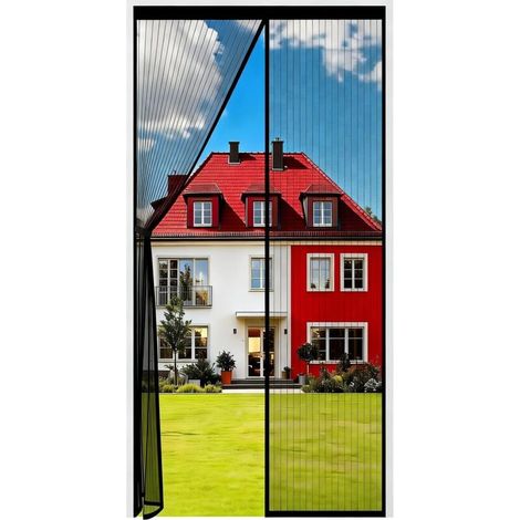 Magnetisches Moskitonetz Für Türen Oder Fenster, 95 X 220 Cm, Fliegengitter Mit Ultrafeinem Netzgewebe, Für Schiebetüren, Bohrfreie Montage Mit Klebeband, Automatischer Schließmechanismus