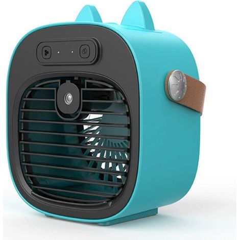 Tragbarer, Per Usb Aufladbarer Ventilator, 3-stufige Klimaanlage, Ideal Für Studentenwohnheime, Camping Und Büro, 18,7 Cm (7,36 Zoll), Blau, 4000-mah-akku