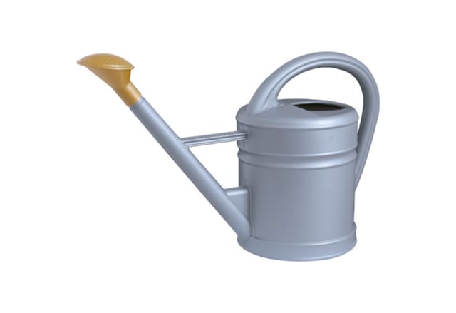 Geli Gießkanne Geli Gartengiesskanne ANTIQUA Zink 5L Kunststoff mit Goldbrause (2-tlg)