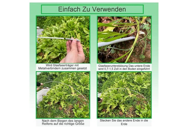 YUNSTK Pflanztunnel Gewächshausreifen Fiberglas 30Pcs Folientunnel Bögen Hochbeet