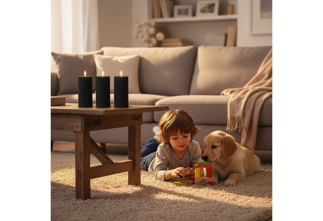 relaxdays LED-Kerze 4er Set 18 cm, weiß