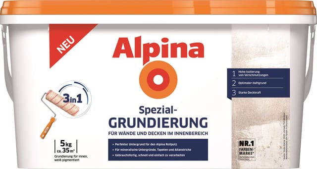 Alpina Wandfarbe Alpina Spezial-Grundierung 3in1 5 kg weiß