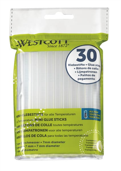 WESTCOTT Heißklebestift E-16837 00, (30 St), Nachfüll-Sticks