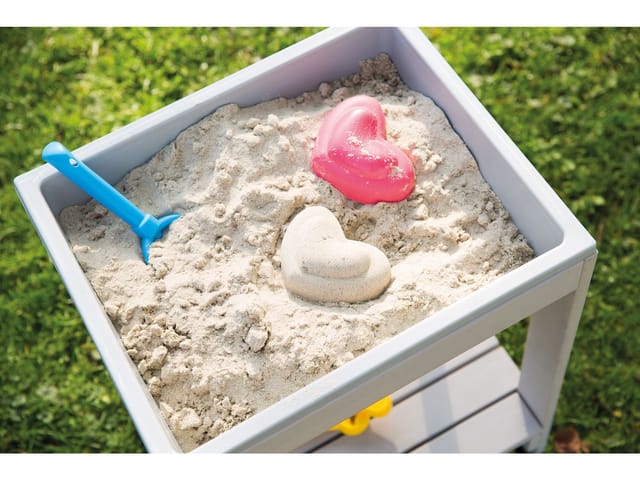 roba® Spieltisch Tiny, wetterfester Massivholz Sand- & Matschtisch, grau lasiert