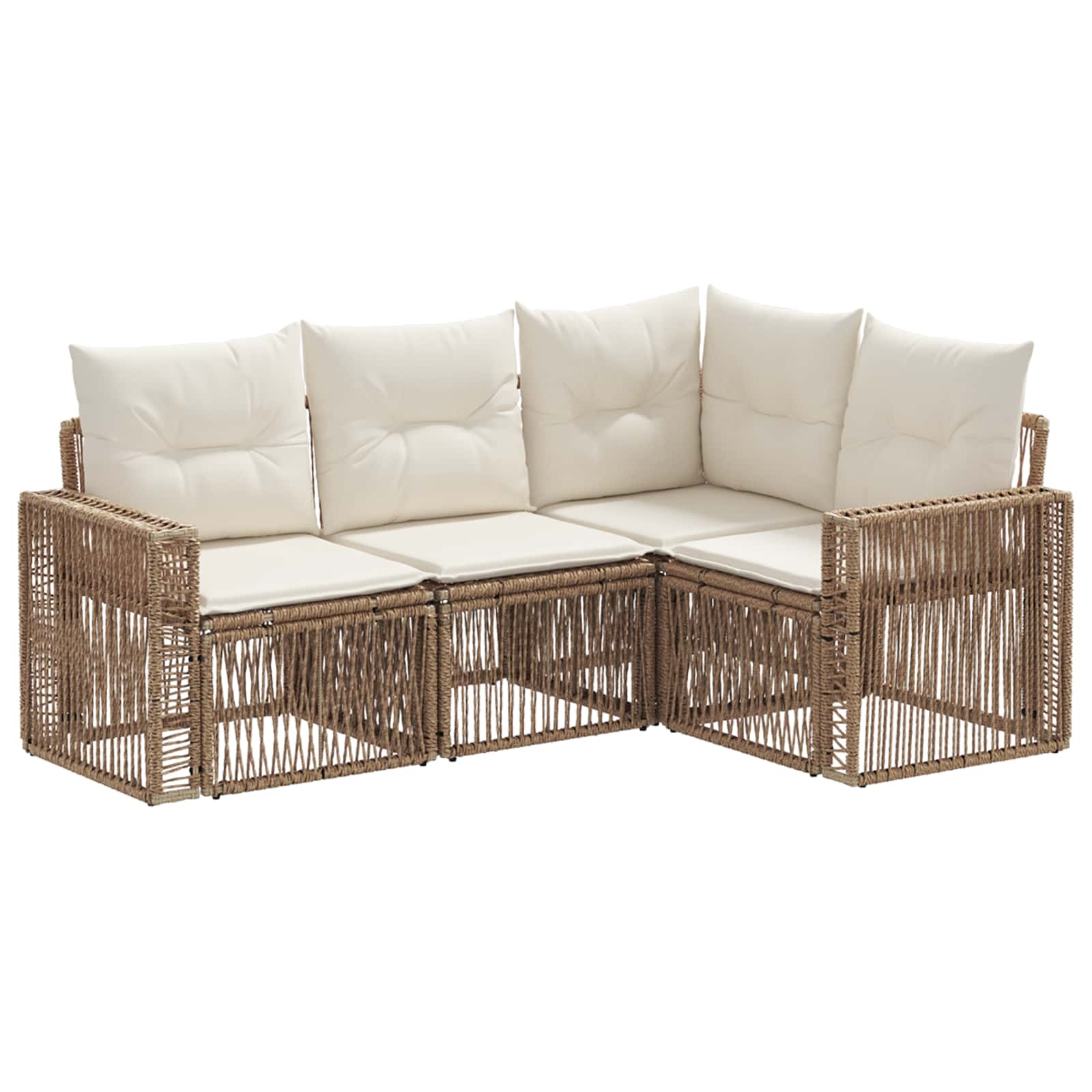 Maison Exclusive - Gartensofa-set 4 Stk. 4-sitzer Beige Und Creme