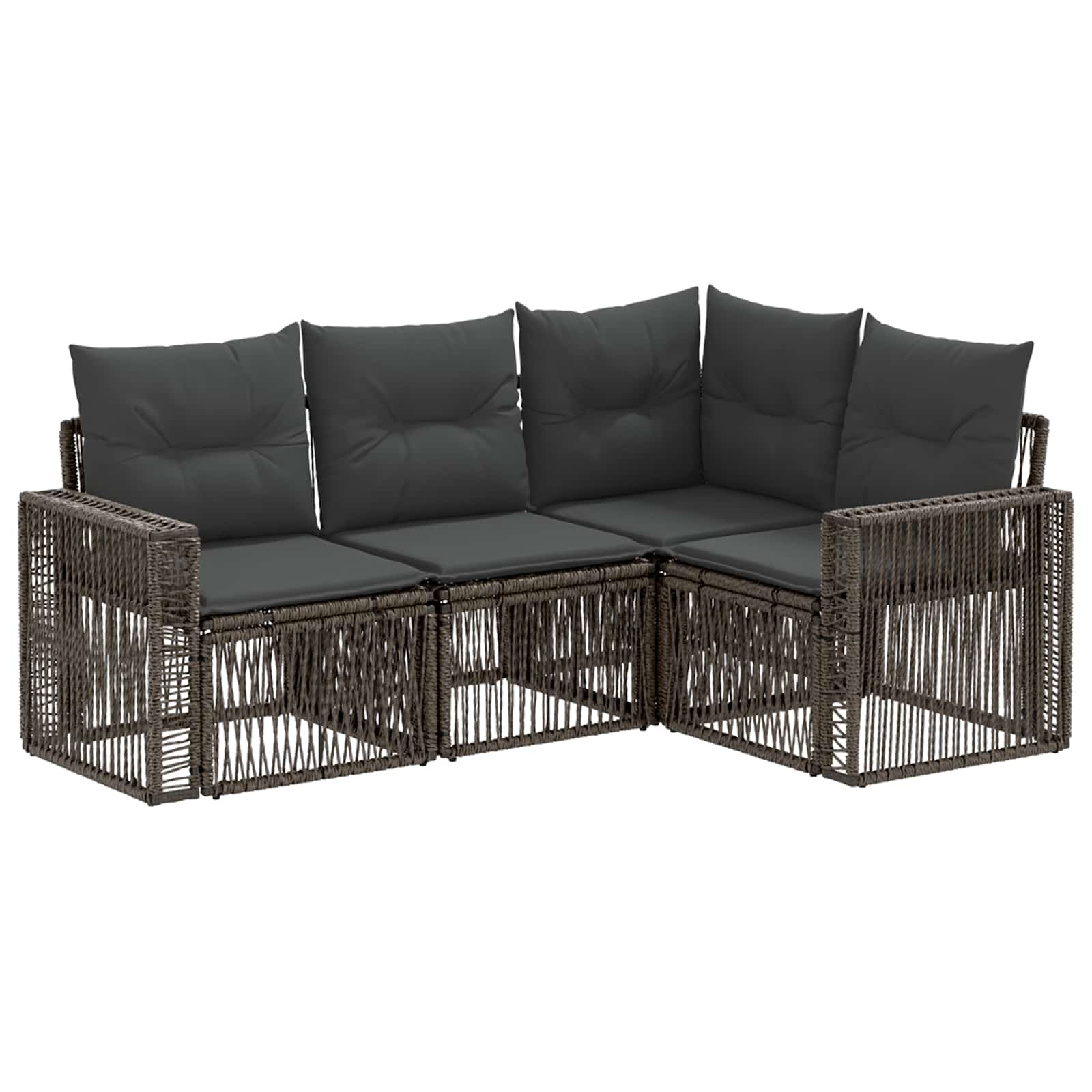 Maison Exclusive - Gartensofa-set 4 Stk. 4-sitzer Grau Und Dunkel