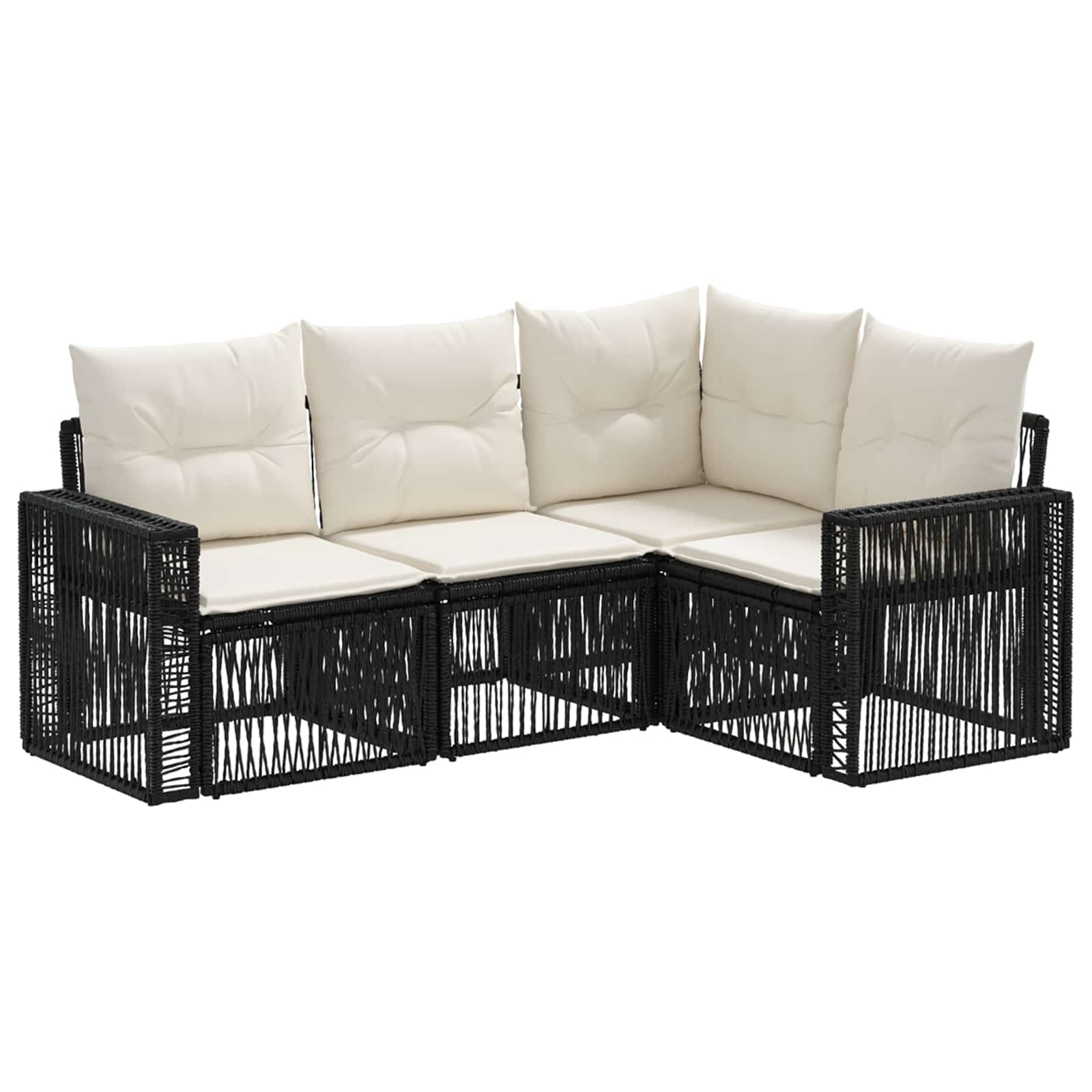 Maison Exclusive - Gartensofa-set 4 Stk. 4-sitzer Schwarz Und Cre