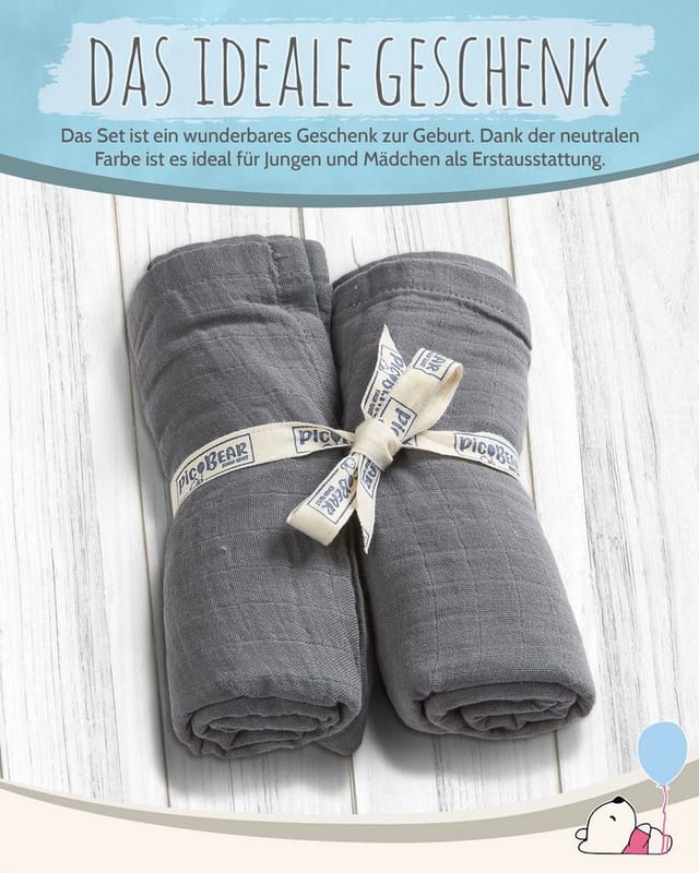 pic Bear Spucktuch pic Bear Musselin Moltontücher 2er Pack, sehr weicher Musselin Baumwolle Stoff