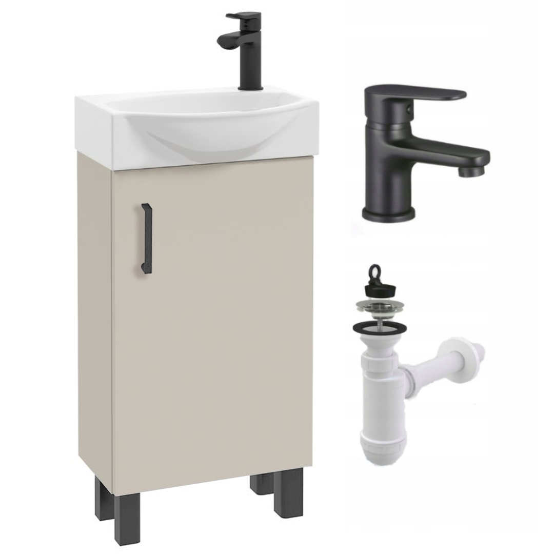 Waschtischunterschrank Mit Waschbecken - Beige - 40 Cm - Kompakt - 40 Cm Waschtischunterschrank
