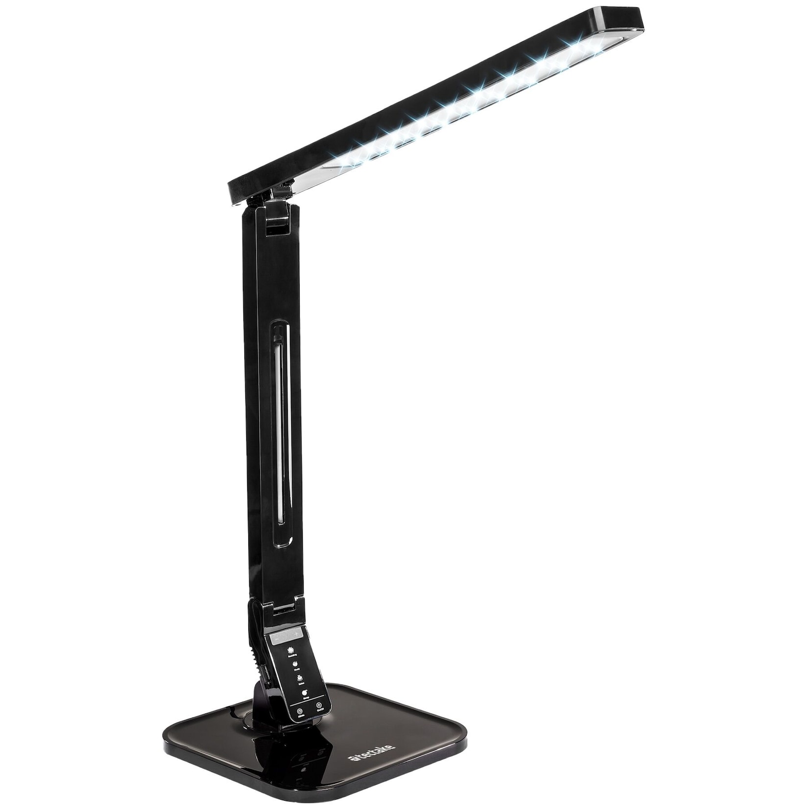 tectake Schreibtischlampe, USB Anschluss, Warmweiß, Dreh-, neig- sowie klappbare Schreibtischlampe im schlanken Design
