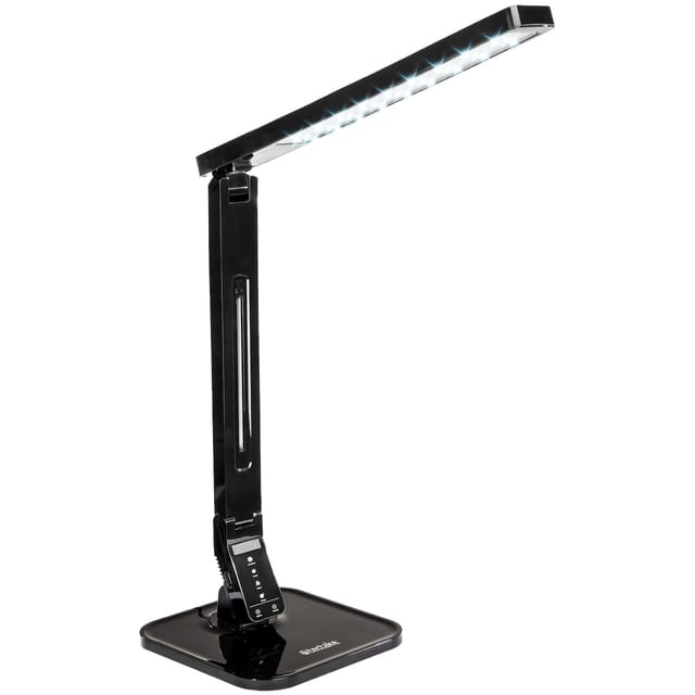 tectake Schreibtischlampe, USB Anschluss, Warmweiß, Dreh-, neig- sowie klappbare Schreibtischlampe im schlanken Design
