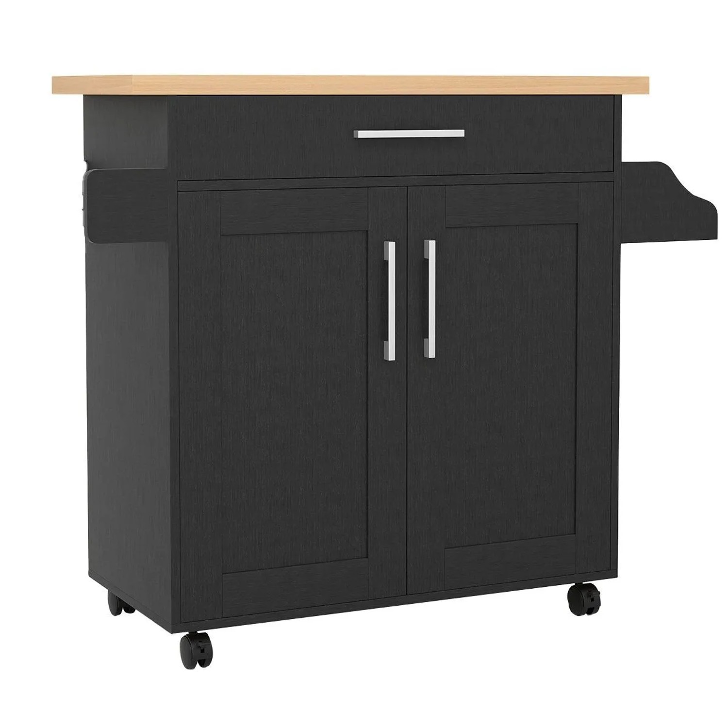 COSTWAY Küchenwagen, mit Arbeitsplatte, Schublade & verstellbarem Regal