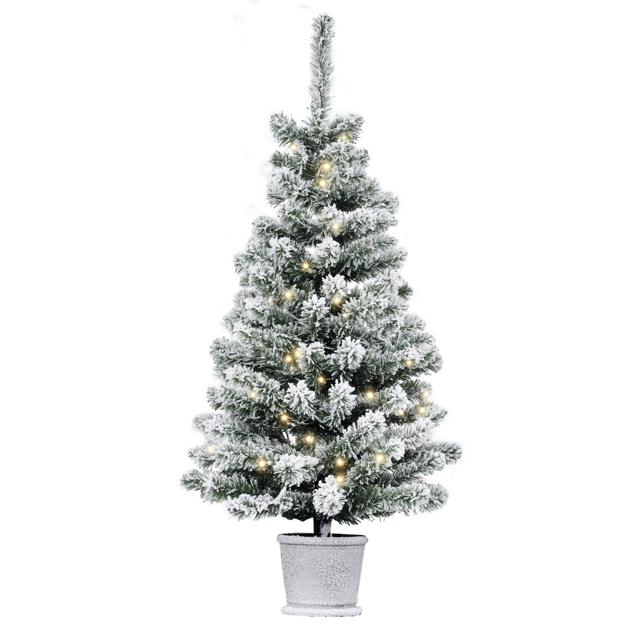 Kleiner Künstlicher Weihnachtsbaum, 90 Cm Hoch, Mit Led-beleuchtung, 116 Zweigen, Abnehmbarem Topf Und Metallständer, Weihnachtsdekoration Für Den Innenbereich, Ø 40 X 90 Cm, Grün Und Weiß