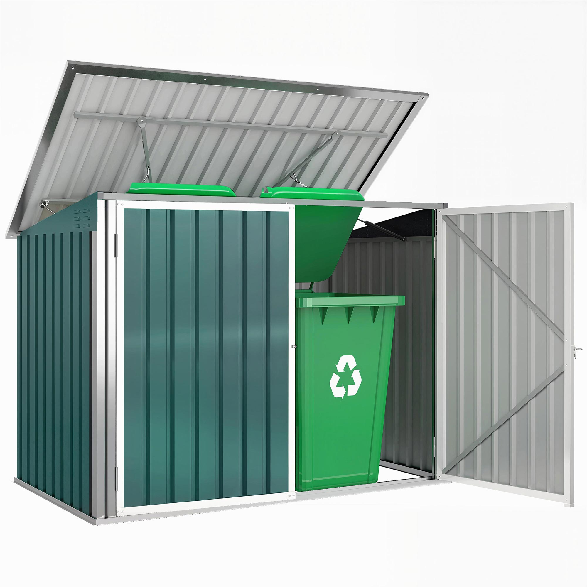 Stahl-mülltonnenbox Für Den Außenbereich Mit Doppeltür