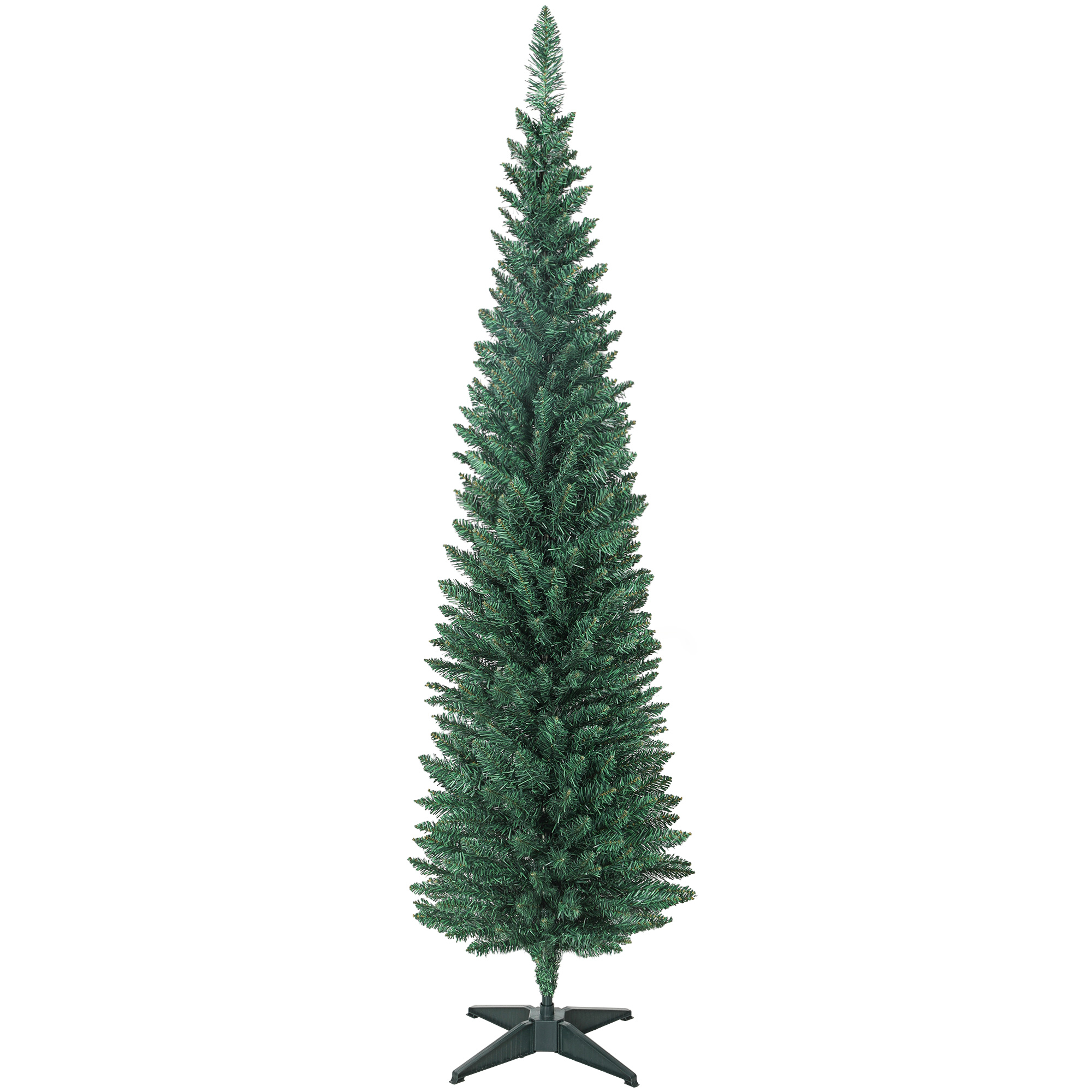 180 Cm Schmaler Weihnachtsbaum Mit 321 Zweigen, Metallständer, Einfach Aufzubauen, Für Den Innenbereich, Grün