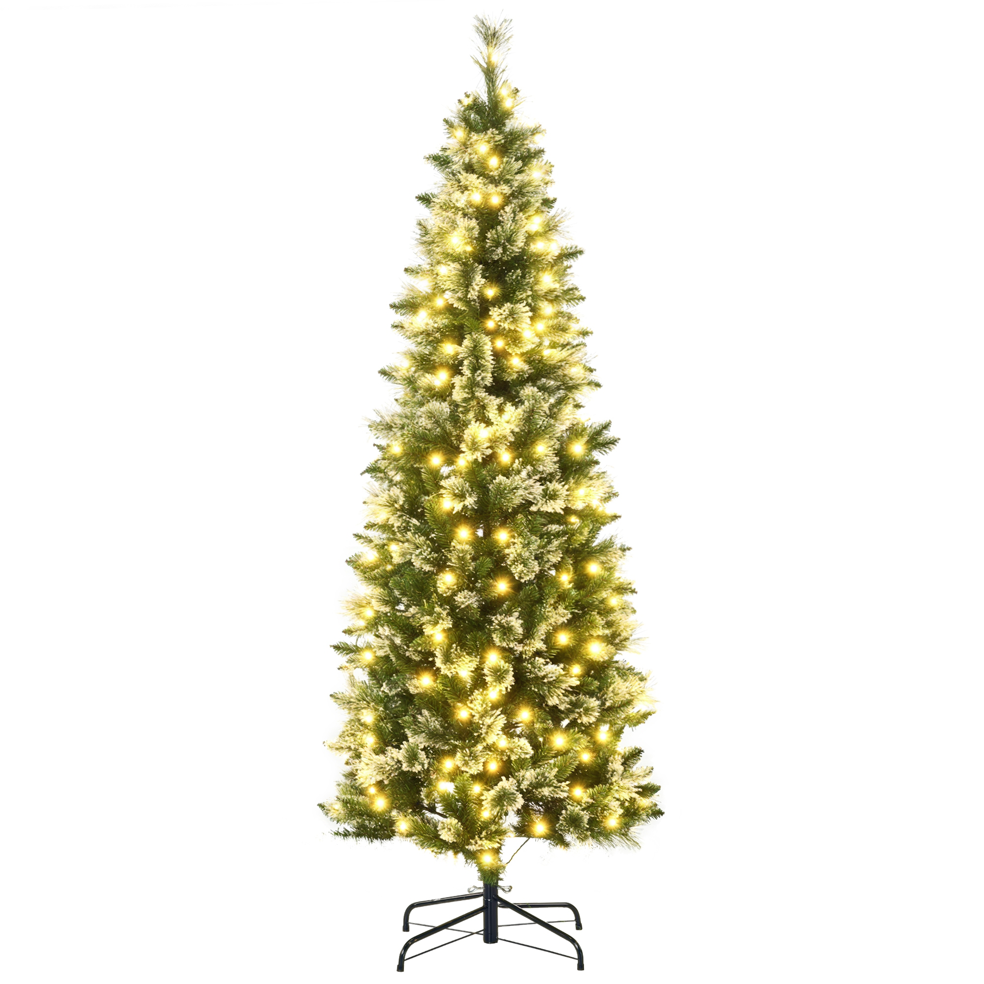 Künstlicher Weihnachtsbaum, 180 Cm Hoch, Mit 240 Led-lichtern Und 618 Zweigen, Stahlständer Ø68 X 180 Cm, Grün