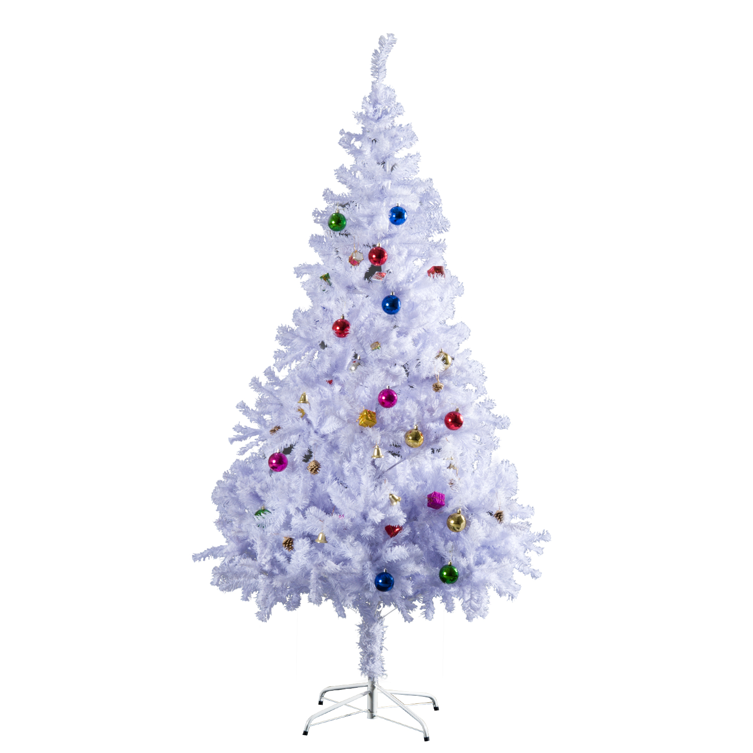 Künstlicher Weihnachtsbaum, 150 Cm Hoch, Mit 680 Pvc-zweigen, 48 Dekorationen Inklusive, Ø 85 X 150 Mm, Weiß