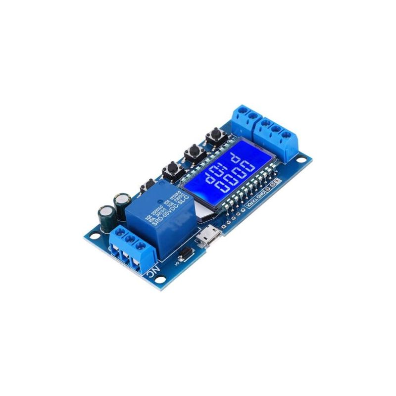 Module De Relais Temporisé Dc 6-30v Avec Écran Lcd,retardateur Cycle De Temporisation 0.01s-9999min, Support Micro Usb 5v Alimentation Électrique, Avec Protection Contre Les Inversions De Connexion