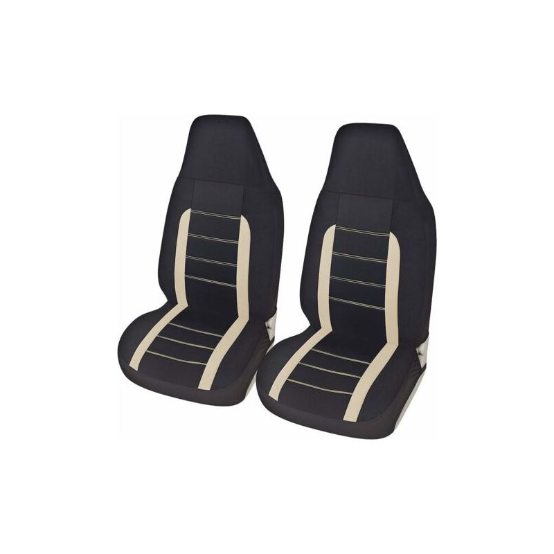 Housses De Siège De Voiture Avant Universelles – Tissu Polyester Durable – Doublure Mousse 4 Mm – Compatible Airbags Latéraux – Installation Facile