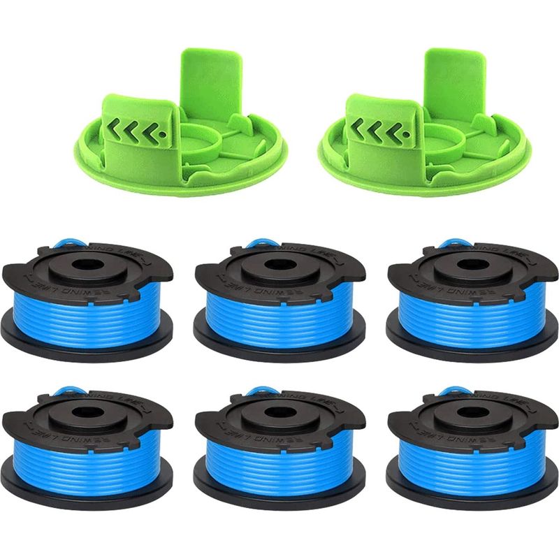 G24lt Bobine De Fil De 4,9 M De Long 1,65 Mm De Diamètre Pour Débroussailleuse 24 V G24lt G24ltk2 G24lt30m G24lt30mk2 (6 Bobines + 2 Capuchons)