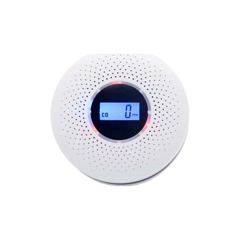 Détecteur De Fumée Et Monoxyde De Carbone 2 En 1 – Alimentation 3 Piles Aa 1,5v – Capteur Électrochimique Haute Précision – Écran Lcd
