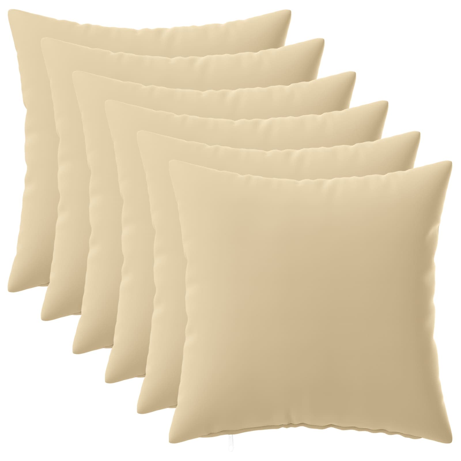 Kissen Mit Kissen Heerlen 6 Stk. Beige Polyester Vidaxl
