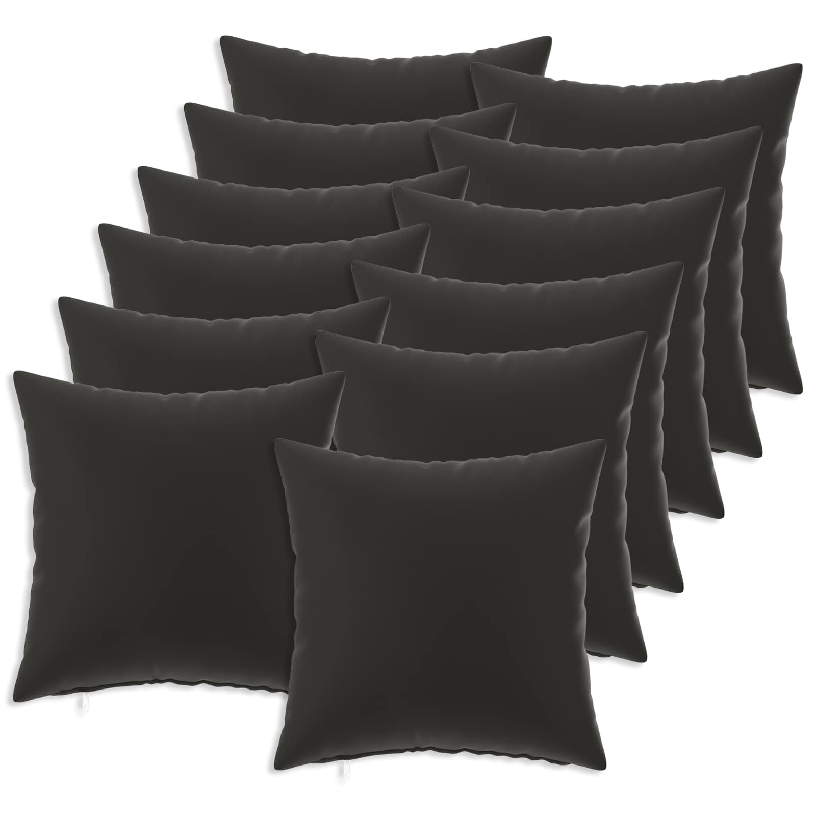 Kissen Mit Kissen Heerlen 12 Stk. Schwarz Polyester Vidaxl
