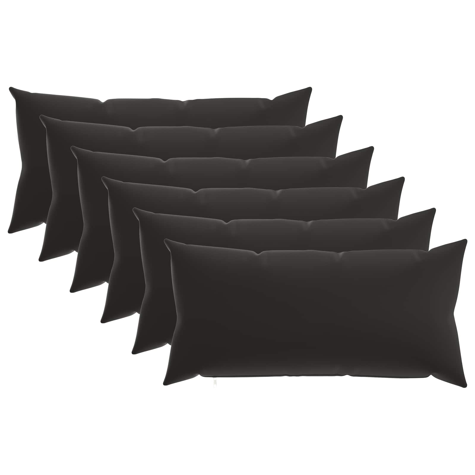 Kissen Mit Kissen Heerlen 6 Stk. Schwarz Polyester Vidaxl