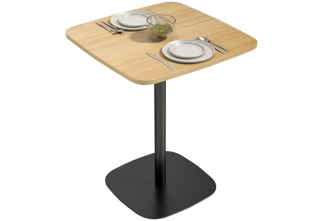 HOMCOM Esstisch (Esszimmertisch für 2 Personen, 1-St., Küchentisch), mit Stahlgestell, für Küche, Esszimmer, Wohnzimmer, Naturholz
