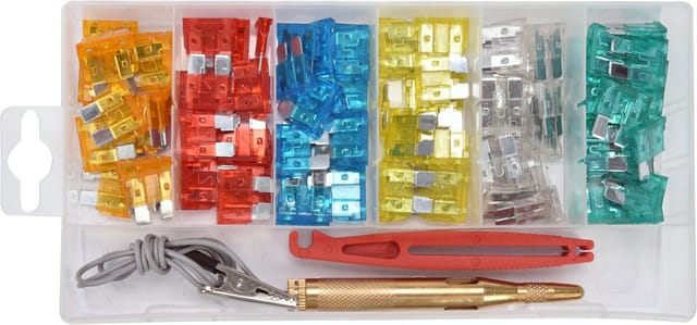 Yato Werkzeugset KFZ-Sicherungssortiment mit Tester und Greifer – 90-teilig