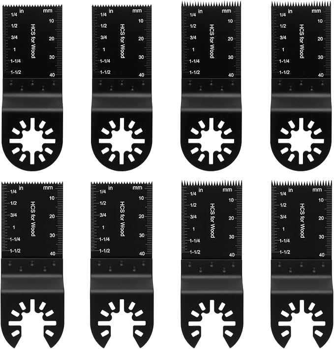Set Mit 8 Oszillierenden Sägeblättern – Kompatibel Mit Bosch, Dremel Und Fein Multi-master – 34-mm-universalsägeblatt Für Holz Und Kunststoff