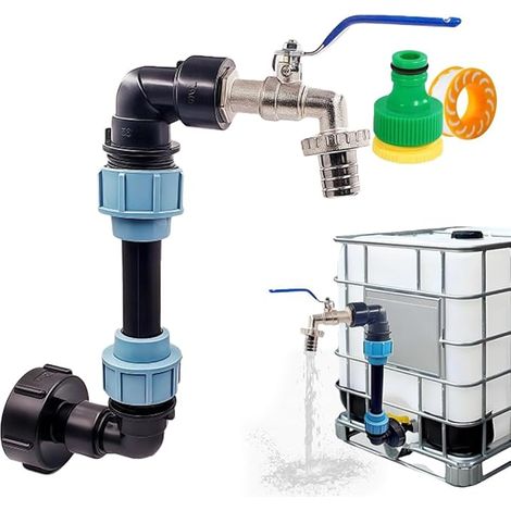 Ibc-tankhahn Mit Schwanenhals, 3/4"-ibc-adapter Mit Schwanenhals, S60x6 Ibc-ablasstankadapter, 1000-liter-tankanschlusshahn Für 1000-liter-wassertanks, Ibc-container