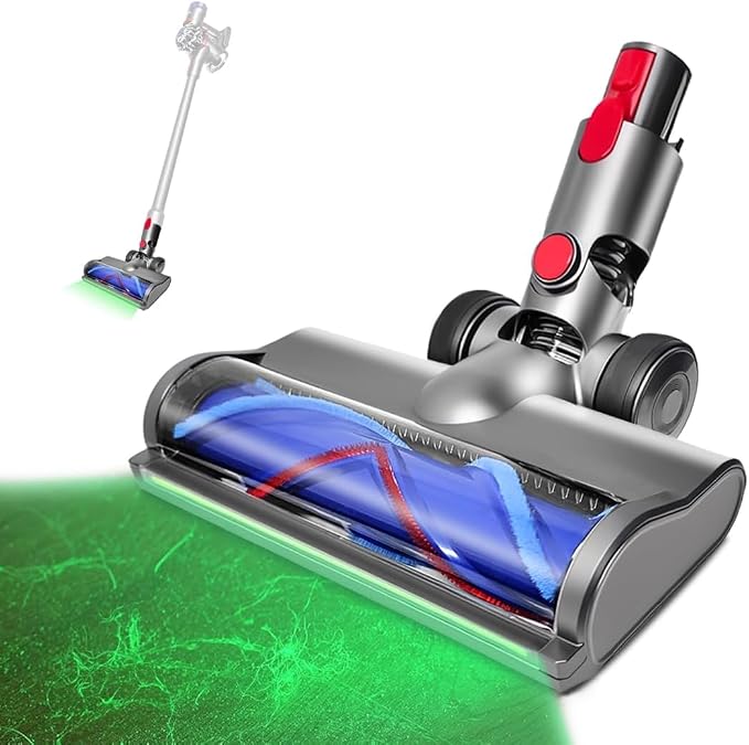 Bodenbürste Kompatibel Mit Dyson V7, V8, V10, V11 Und V15 – Austauschbarer Bürstenkopf Für Dyson Staubsauger, Passend Für Dyson Zubehör Mit Led-beleuchtung, Für Hartholz- Und Teppichböden