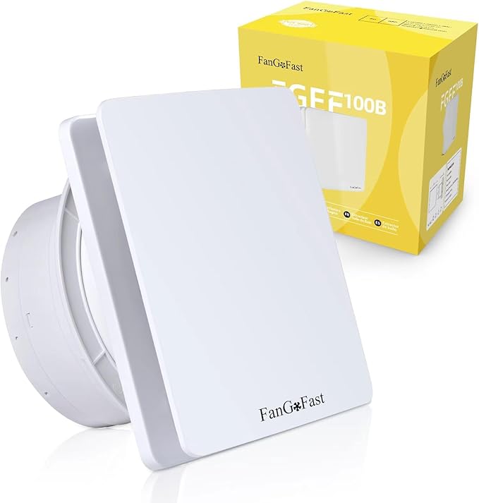 Fangofast 100mm Geräuscharmer Badezimmerlüfter, Weißer Decken- Und Wandventilator Mit Rückschlagklappe Für Toilette, Küche, Fenster, Dachboden Und Keller