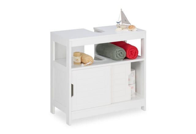 relaxdays Waschbeckenunterschrank weiß