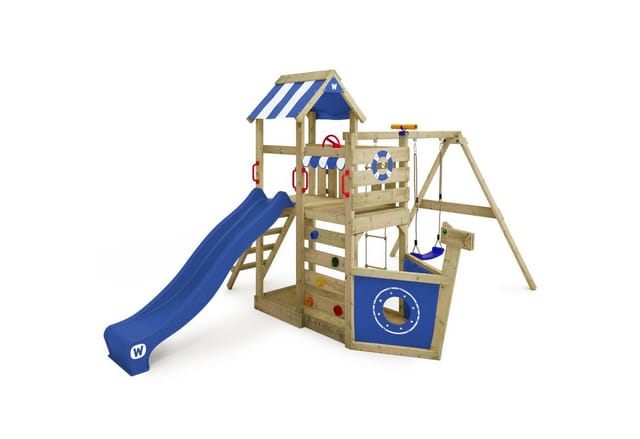 Wickey Spielturm SeaFlyer – Maritimer Kinderkletterturm in Schiffsoptik, Klettergerüst - Perfekt für kleine Seefahrer mit 10 Jahren Garantie*