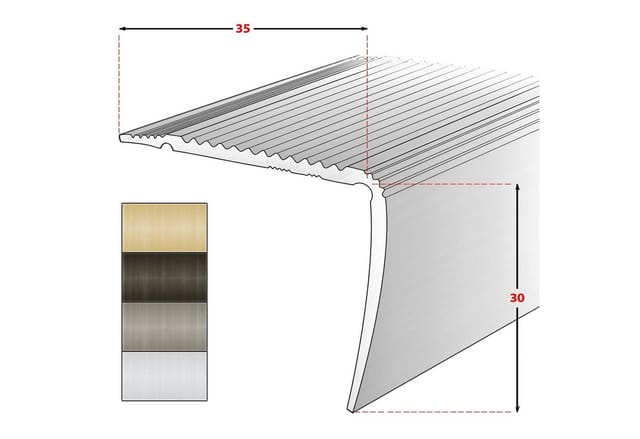 Karat Treppenkantenprofil Sinus 35x30 mm Selbstklebend, verschiedene Farben & Größen