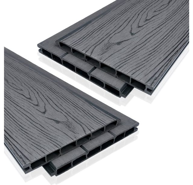 euroharry Zaun WPC Zaun Lamellenzaun Sichtschutzzaun Gartenzaun Windschutz