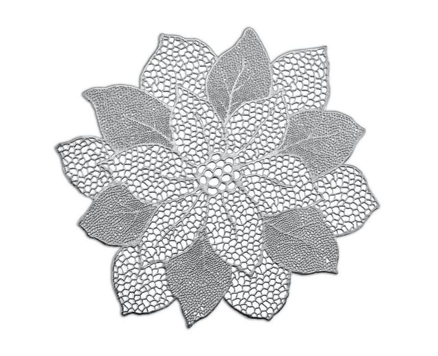 Zeller Present Platzset Flower, (1-St), Kunststoff, silber, 49 x 47 cm (1 Stück)