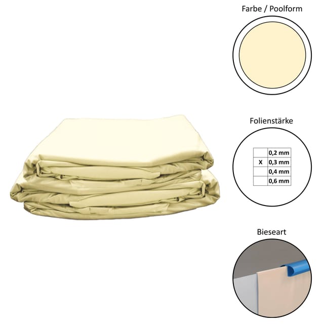 Waterman Poolinnenhülle Pool Ersatzfolie rund - Dicke 0,3mm - Tiefe 120 cm, 0,3 mm Stärke, für rund, (1-St), overlap